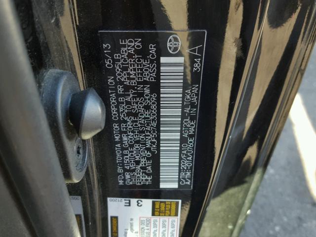 JTKJF5C74E3068096 - 2014 TOYOTA SCION TC 黑色 照片 10