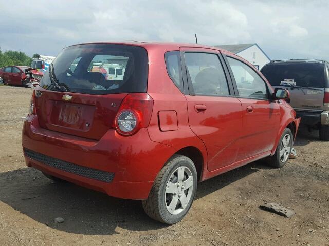 KL1TD6DE5AB117418 - 2010 CHEVROLET AVEO LS RED photo 4