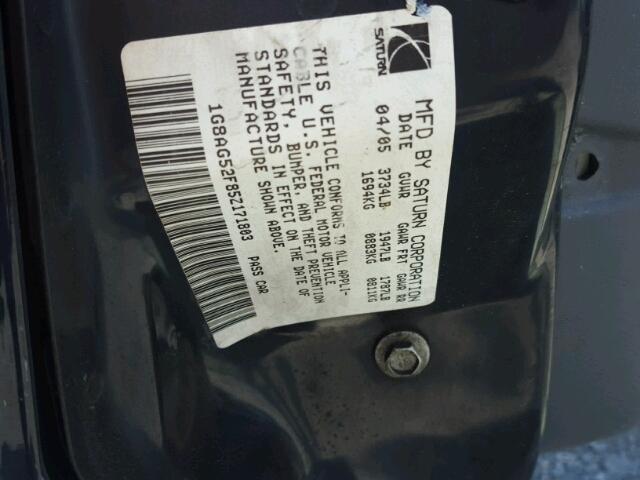 1G8AG52F85Z171803 - 2005 SATURN ION LEVEL BLACK photo 10