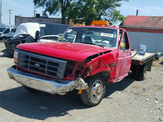 3FEKF37HXVMA50047 - 1997 FORD F350 RED photo 2