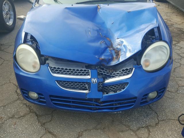 1B3ES56CX5D218673 - 2005 DODGE NEON SXT BLUE photo 7