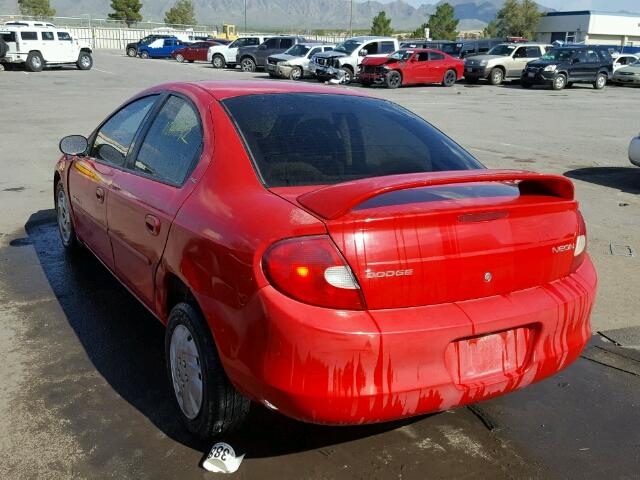 1B3ES46C01D274822 - 2001 DODGE NEON SE RED photo 3