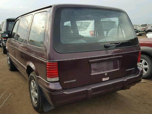 2B4GH2537RR811820 - 1994 DODGE CARAVAN MAROON photo 3