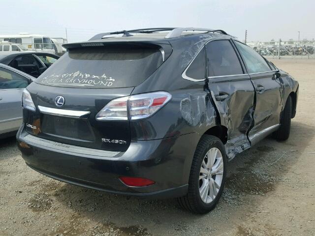 JTJBC1BAXA2008749 - 2010 LEXUS RX 450H CHARCOAL photo 4