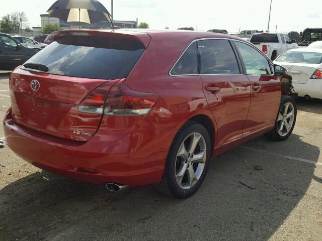 4T3BK3BB1DU078677 - 2013 TOYOTA VENZA LE RED photo 4