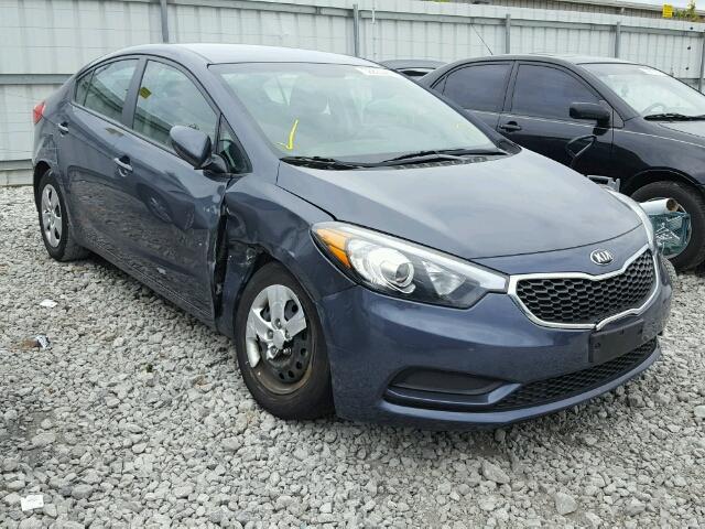 KNAFK4A67G5558727 - 2016 KIA FORTE LX BLUE photo 1