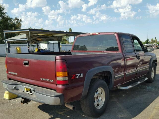 1GCEK19T7YE398065 - 2000 CHEVROLET SILVERADO MAROON photo 4