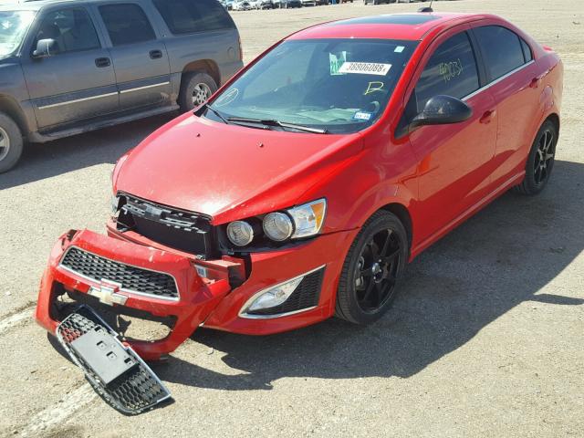 1G1JG5SB4F4167144 - 2015 CHEVROLET SONIC RS RED photo 2