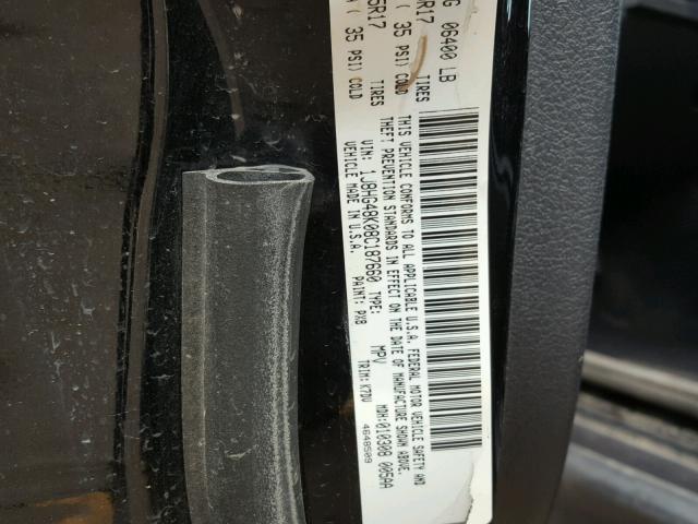 1J8HG48K08C187660 - 2008 JEEP COMMANDER BLACK photo 10