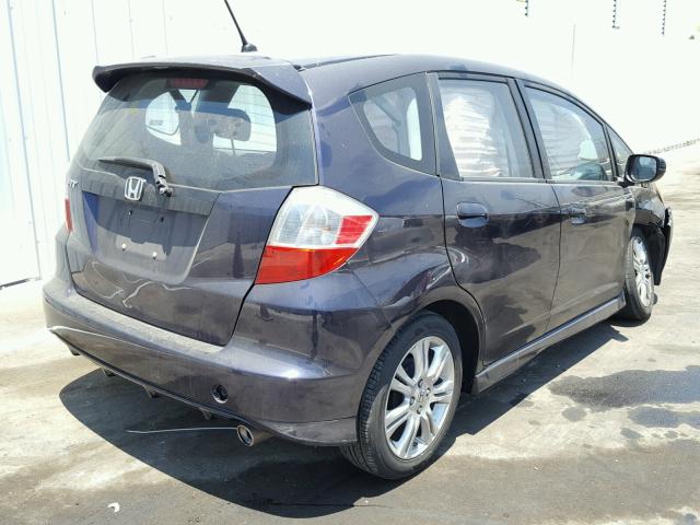 JHMGE88409S055537 - 2009 HONDA FIT SPORT BLUE photo 4