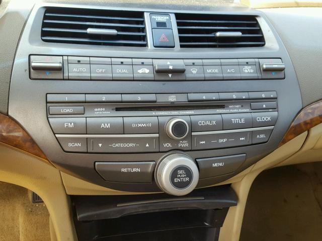 1HGCP36848A014367 - 2008 HONDA ACCORD EXL BLACK photo 9