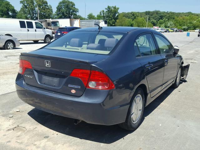 JHMFA36267S029307 - 2007 HONDA CIVIC HYBR BLUE photo 4