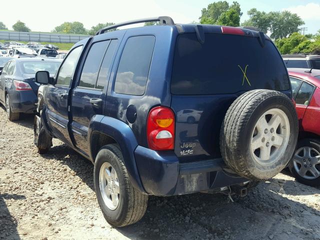 1J8GL58K62W271839 - 2002 JEEP LIBERTY LI BLUE photo 3