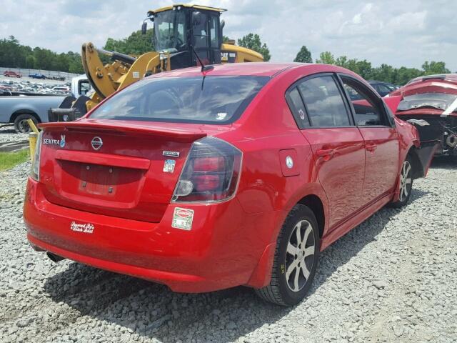 3N1AB6AP6CL785468 - 2012 NISSAN SENTRA 2.0 RED photo 4