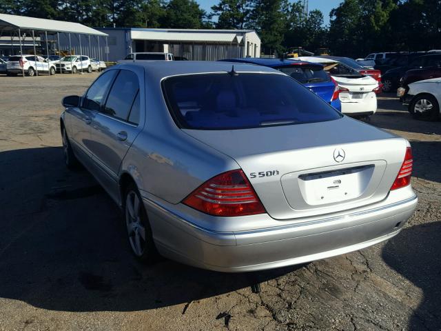 WDBNG75J23A373940 - 2003 MERCEDES-BENZ S 500 SILVER photo 3