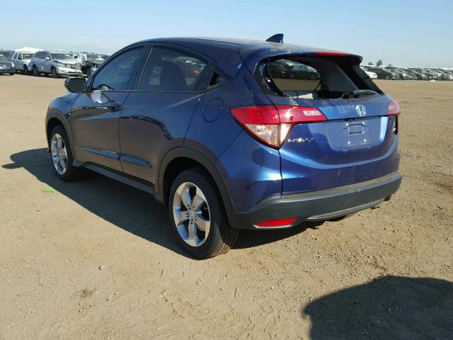 3CZRU6H53HM712603 - 2017 HONDA HR-V EX BLUE photo 3