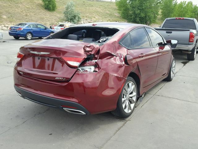 1C3CCCDG9FN736478 - 2015 CHRYSLER 200 S BURGUNDY photo 4