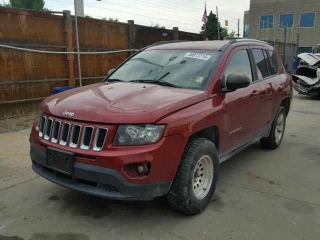 1C4NJDBB0ED591875 - 2014 JEEP COMPASS SP BURGUNDY photo 2