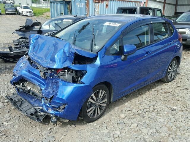 3HGGK5H87FM758618 - 2015 HONDA FIT EX BLUE photo 2