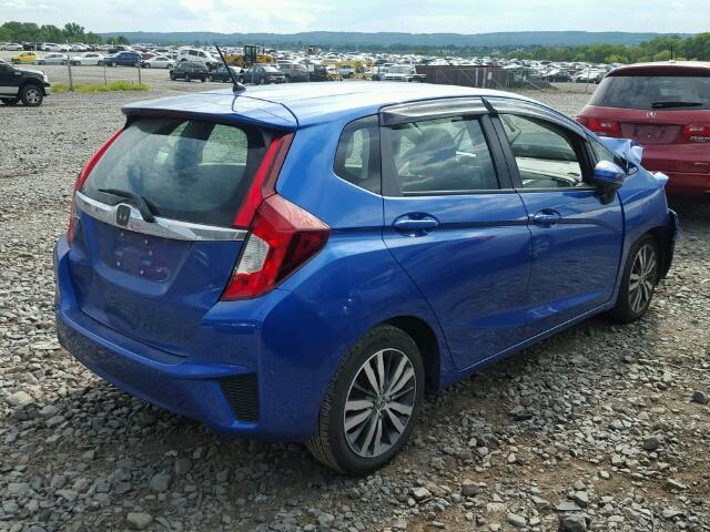 3HGGK5H87FM758618 - 2015 HONDA FIT EX BLUE photo 4