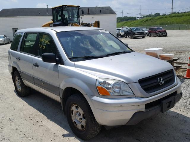 2HKYF18105H565511 - 2005 HONDA PILOT LX SILVER photo 1