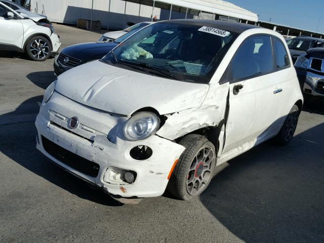 3C3CFFBR1CT125823 - 2012 FIAT 500 SPORT WHITE photo 2