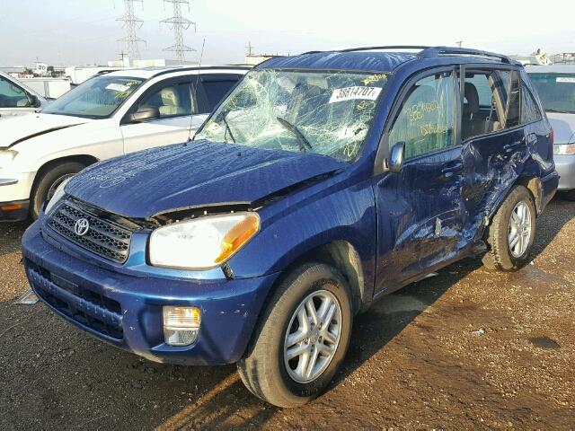 JTEHH20VX20130479 - 2002 TOYOTA RAV4 BLUE photo 2