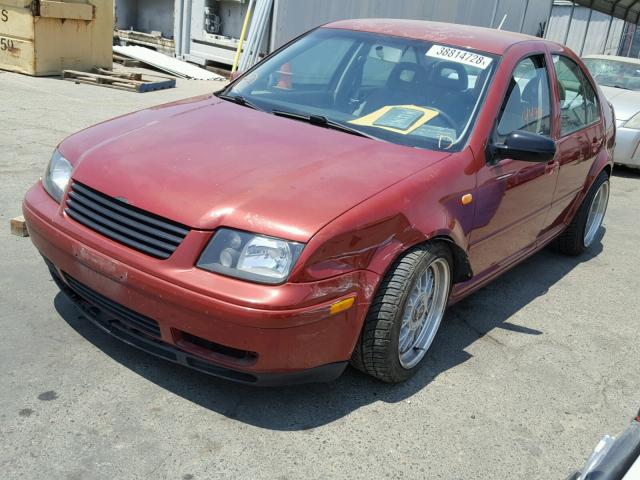 3VWSE29M6YM007486 - 2000 VOLKSWAGEN JETTA GLS BURGUNDY photo 2