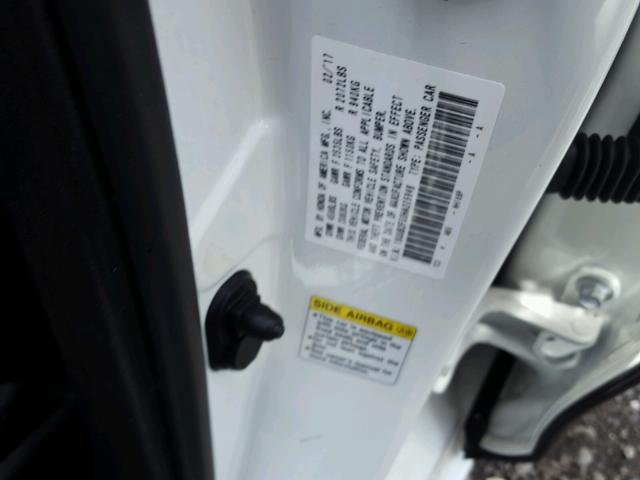 19UUB2F50HA005846 - 2017 ACURA TLX TECH WHITE photo 10