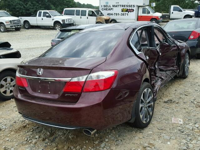 1HGCR2F50FA235827 - 2015 HONDA ACCORD SPO BURGUNDY photo 4