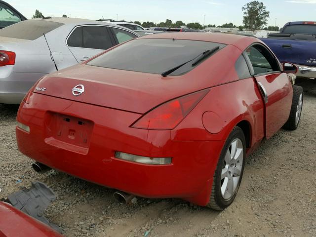 JN1AZ34D75M603250 - 2005 NISSAN 350Z COUPE RED photo 4