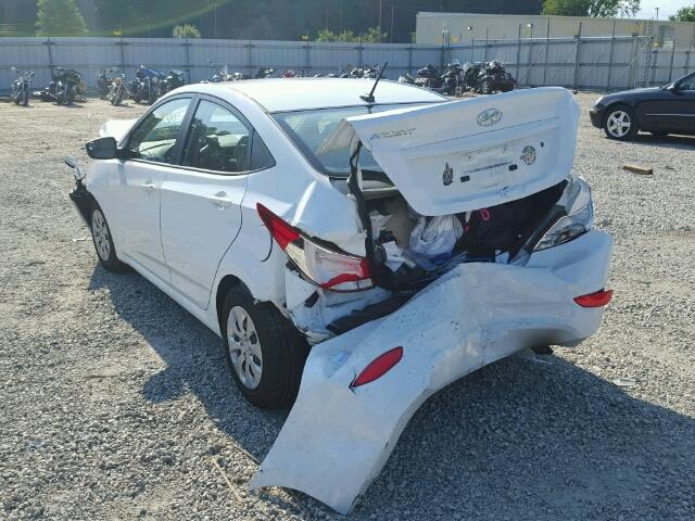 KMHCT4AE3GU142153 - 2016 HYUNDAI ACCENT SE WHITE photo 3