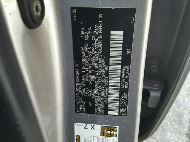 JTLKT324964105224 - 2006 TOYOTA SCION XB ნაცრისფერი ფოტო 10