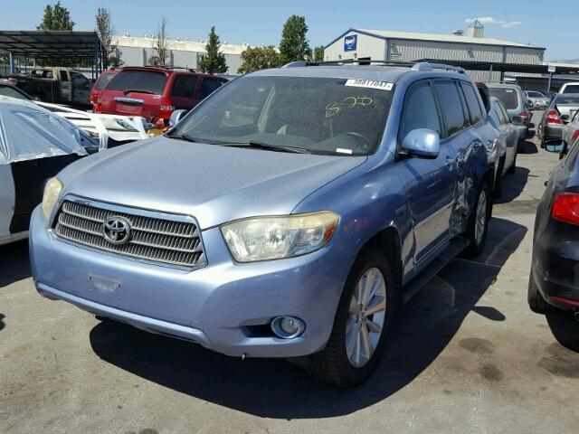 JTEEW44A482017393 - 2008 TOYOTA HIGHLANDER BLUE photo 2