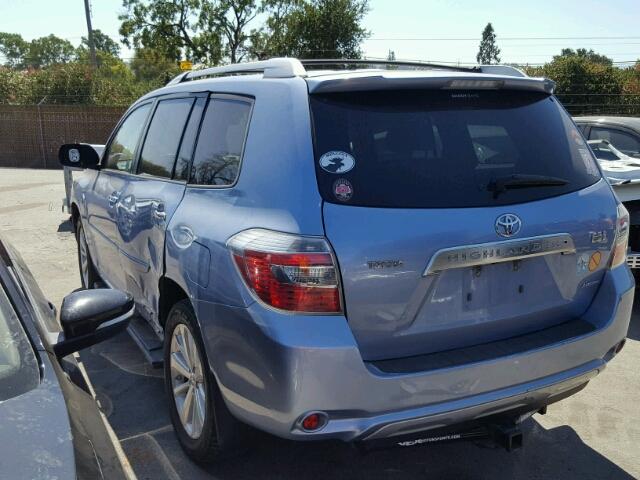 JTEEW44A482017393 - 2008 TOYOTA HIGHLANDER BLUE photo 3