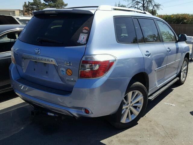 JTEEW44A482017393 - 2008 TOYOTA HIGHLANDER BLUE photo 4