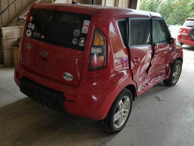 KNDJT2A24B7343833 - 2011 KIA SOUL RED photo 4