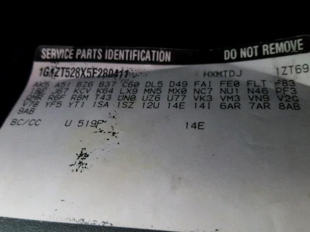 1G1ZT528X5F280411 - 2005 CHEVROLET MALIBU LS ვერცხლისფერი ფოტო 10