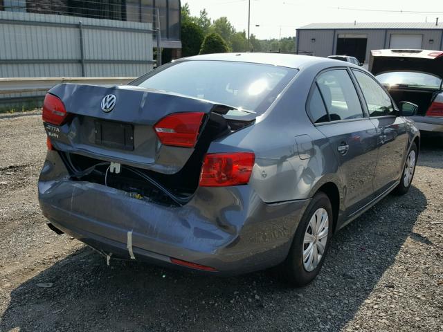 3VW2K7AJ4DM383170 - 2013 VOLKSWAGEN JETTA BASE Մոխրագույն լուսանկար 4
