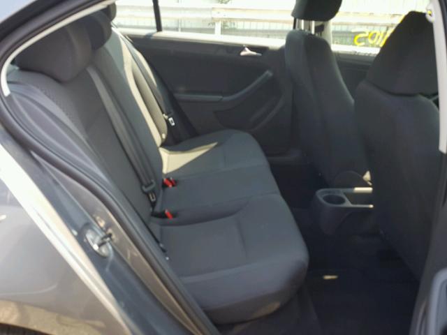 3VW2K7AJ4DM383170 - 2013 VOLKSWAGEN JETTA BASE Մոխրագույն լուսանկար 6