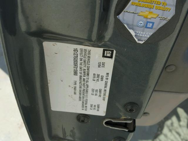 1G1ZT62835F213980 - 2005 CHEVROLET MALIBU MAX ნაცრისფერი ფოტო 10