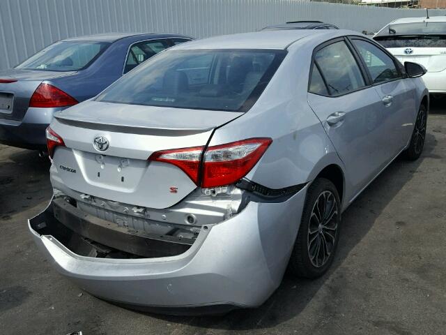 5YFBURHE3FP294560 - 2015 TOYOTA COROLLA L SILVER photo 4