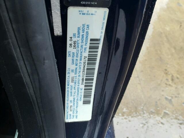 3VWBK31C55M405172 - 2005 VOLKSWAGEN NEW BEETLE 蓝色 照片 10