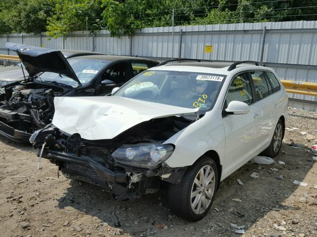 3VWPL7AJXEM611242 - 2014 VOLKSWAGEN JETTA TDI WHITE photo 2