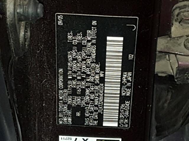 JTLKT324864040334 - 2006 TOYOTA SCION XB Kastanienbraun Foto 10