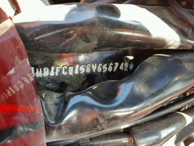 1HD1FCW156Y656742 - 2006 HARLEY-DAVIDSON FLHTCUI RED photo 10