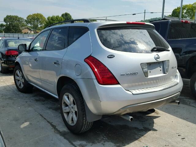 JN8AZ08W96W539021 - 2006 NISSAN MURANO SL SILVER photo 3