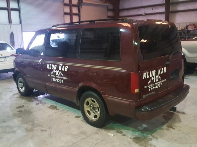 1GKDM19W2YB537170 - 2000 GMC SAFARI XT BURGUNDY photo 3