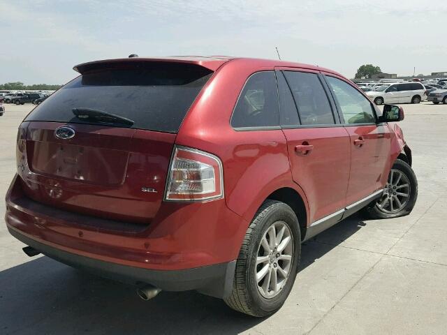 2FMDK38C07BB64994 - 2007 FORD EDGE SEL RED photo 4