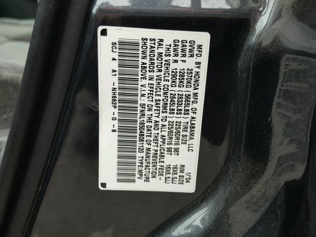 5FNRL18504B061120 - 2004 HONDA ODYSSEY LX GRAY photo 10